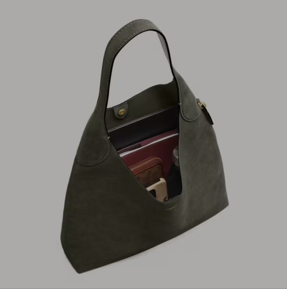 Coach Brooklyn 39 Olive Suede Shoulder Bag - Picture 5 of 8
